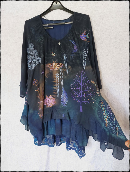 Cípatá modro-černá halenka velikost 60 — foto 3