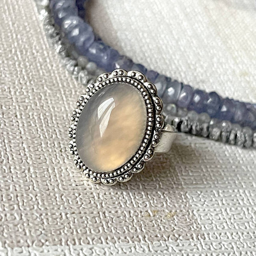SLEVA 15% Vintage prsten se šedým achátem E009 — foto 4