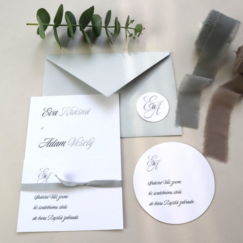 Monogram 1 - šedé oznámení — foto 2