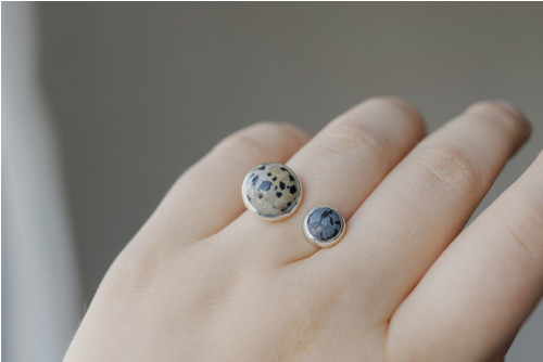 Prsten “Dalmatin” - obsidián, jaspis, Ag 925/1000 — foto 5