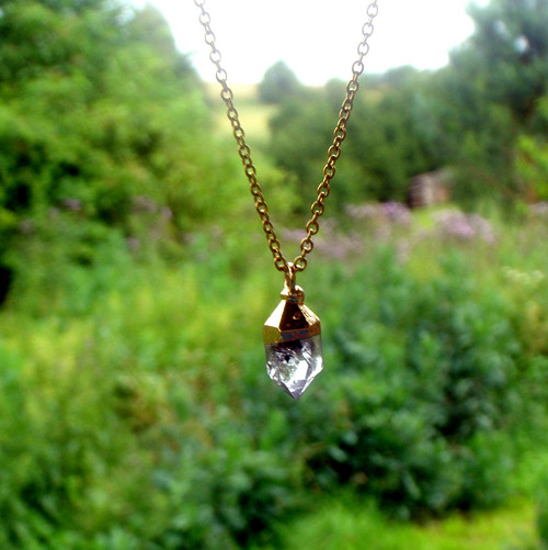 DIAMANT HERKIMER*ocelové náušnice zlaté — foto 4