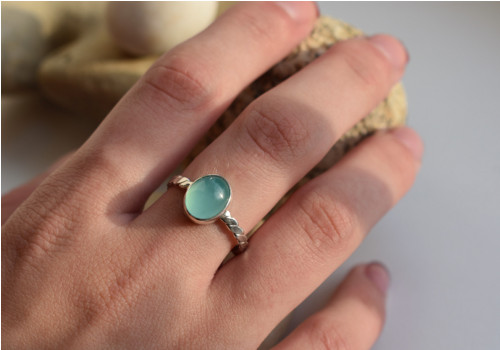 Prstýnek s aqua chalcedonem — foto 3