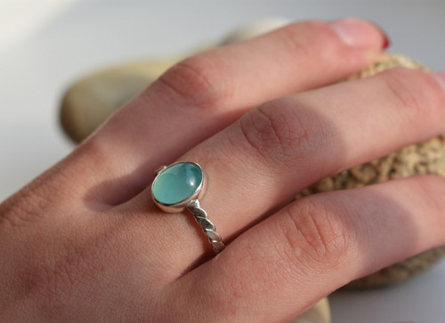 Prstýnek s aqua chalcedonem — foto 4