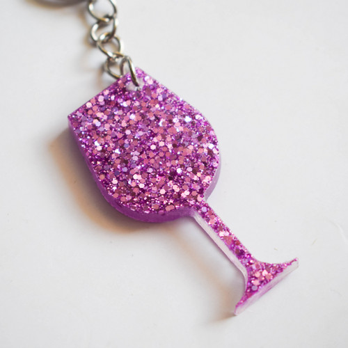 Sklenička - fialové glitry — foto 3