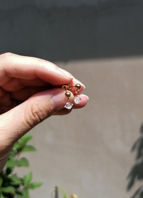Náušnice s herkimer diamanty — foto 4