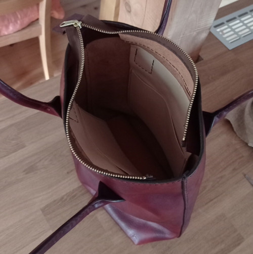 Kožená kabelka Birgit - tamponovaná hnědá — foto 4