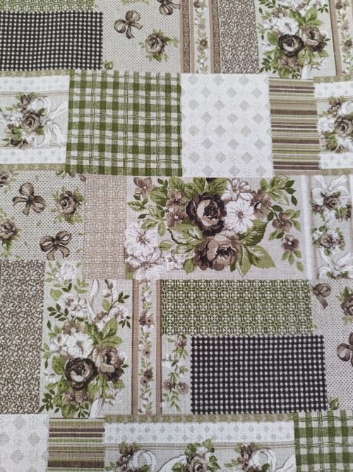 Ubrus 65*65cm HNĚDÝ PATCHWORK — foto 4