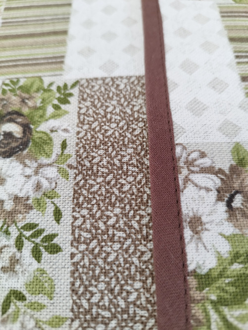 KOMPLET 4x prostírání 1x šerpa HNĚDÝ PATCHWORK — foto 3