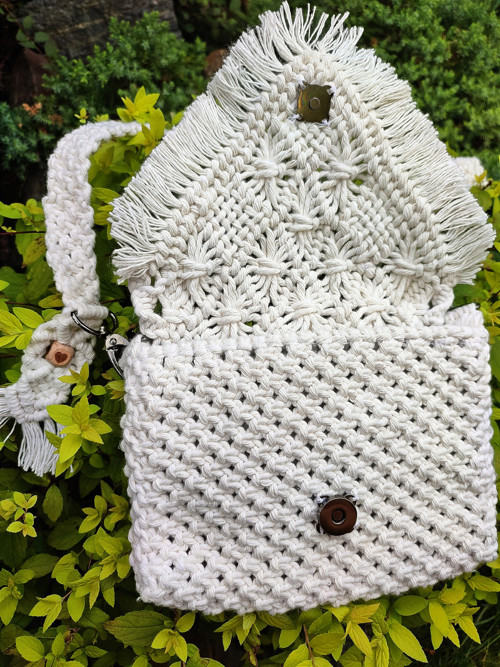 Macramé kabelka přes tělo, Geminka — foto 2
