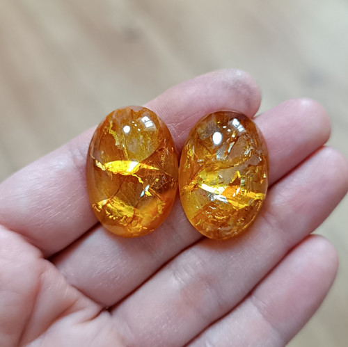 Citrín, ID 4154, 27x19 mm - pár — foto 3