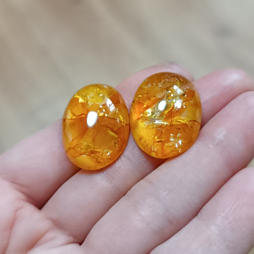 Citrín, ID 4154, 27x19 mm - pár — foto 4