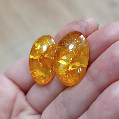 Citrín, ID 4154, 27x19 mm - pár — foto 2