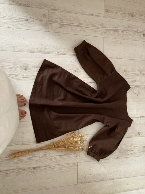 TOP/BLúZA ĽAN-ová / KAKAO BROWN/ — foto 4