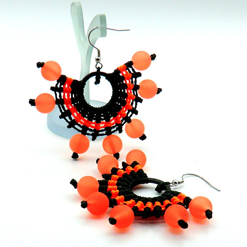 Náušnice Boho Chic - Neonky oranž — foto 3