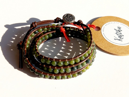 Wrap náramek - Jadeit kanadský — foto 2