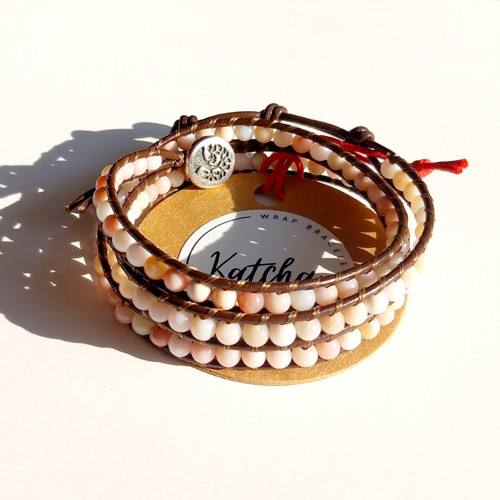Wrap náramek - Opál růžový — foto 2
