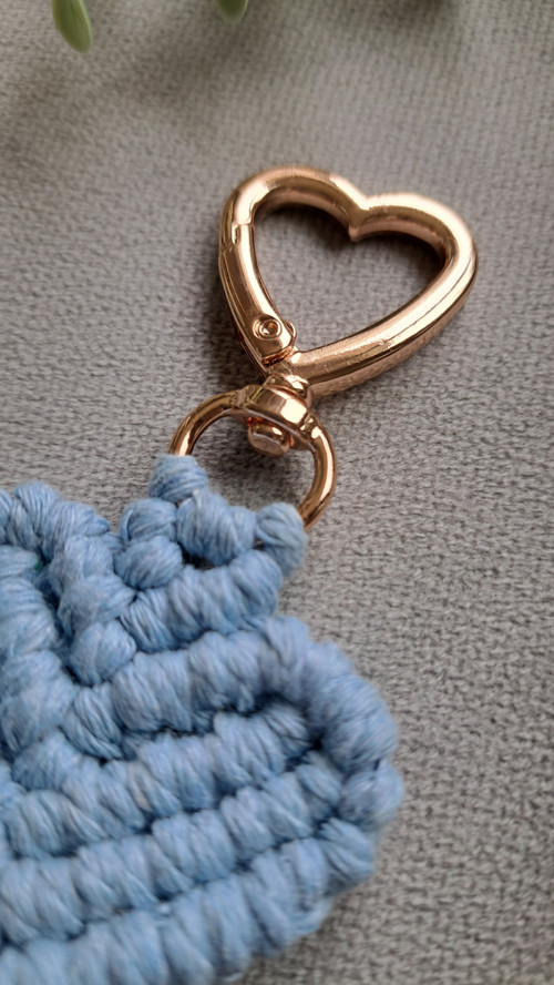 Macrame přívěsek SRDCE -modrá — foto 2