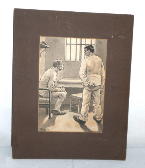Originál OBRAZ, kresba "Vězni", autogram — foto 2