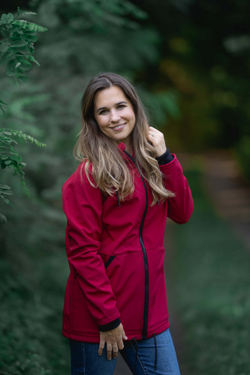 Softshellová bunda Lili tmavě červená — foto 3