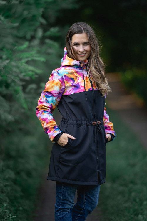 Softshellová parka Kombi zlaté vlny + černá — foto 3
