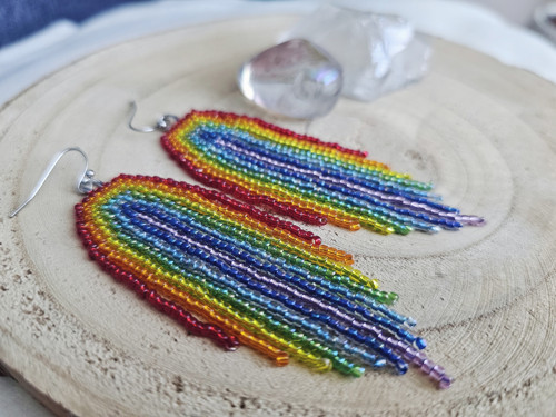 Šité náušnice Rainbow — foto 2
