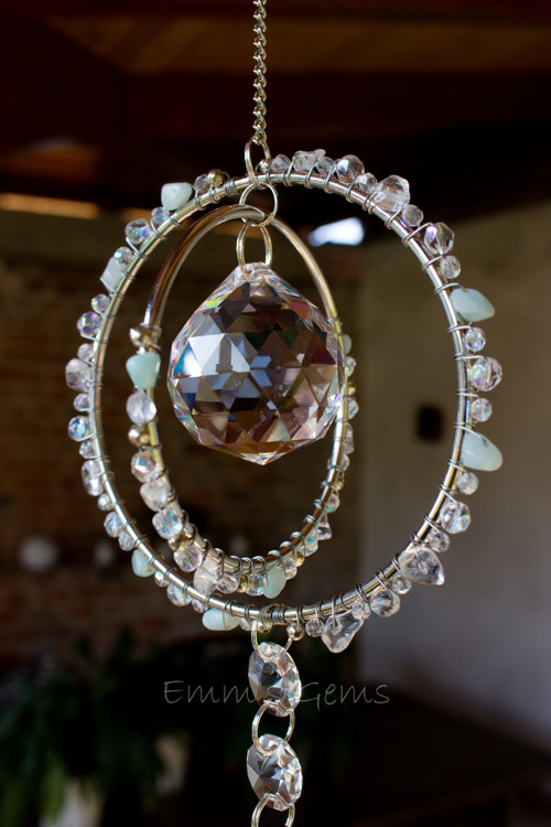 Suncatcher/Lapač Slunce Angelic Amazonit stříbrný — foto 2