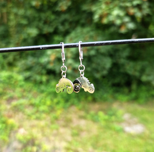 Ocelové náušnice*chameleoni — foto 3
