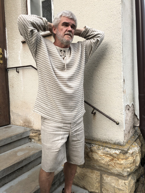 Lněná halena proužek v. XXL — foto 2