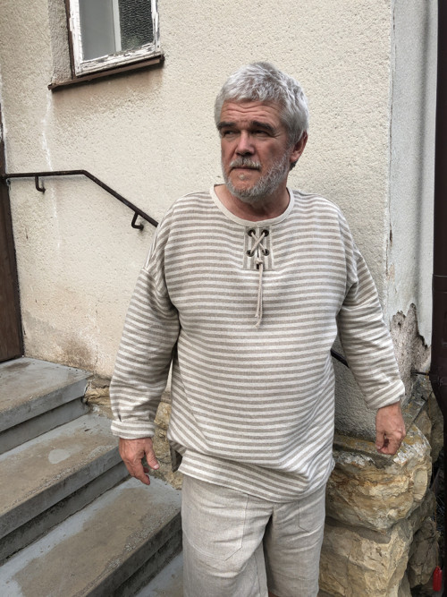 Lněná halena proužek v. XXL — foto 3
