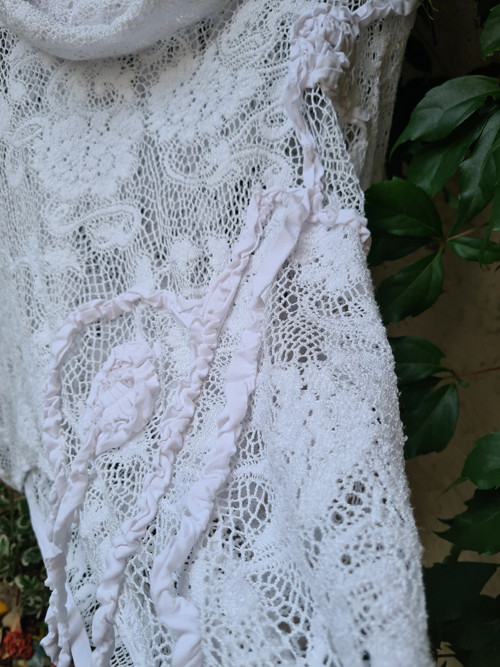 Boho v bílé, svetřík-uni velikost,oversize — foto 4