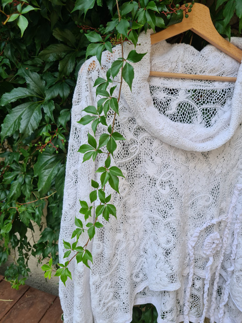 Boho v bílé, svetřík-uni velikost,oversize — foto 5