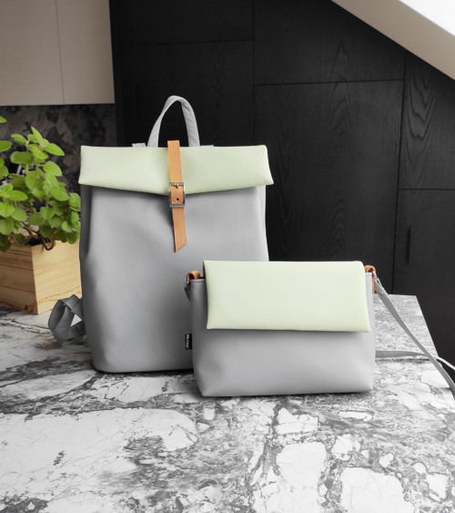 Anna crossbody bag šedá s pistáciovou — foto 2