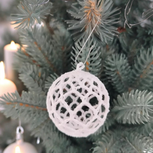 Háčkovaná vánoční koulička 3D — foto 5
