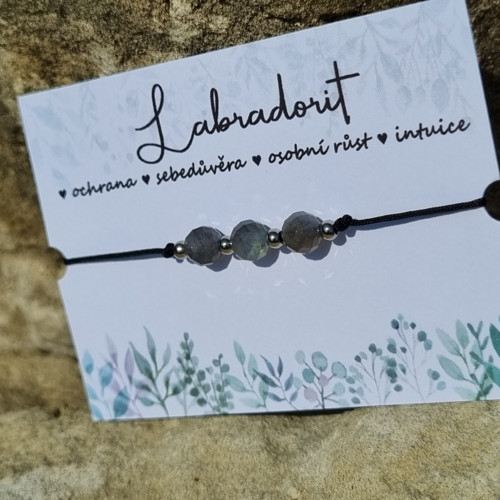 Náramek LABRADORIT šňůrkový 6mm — foto 2