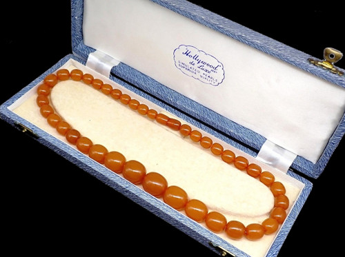 Honosný jantarový náhrdelník- 49cm — foto 5