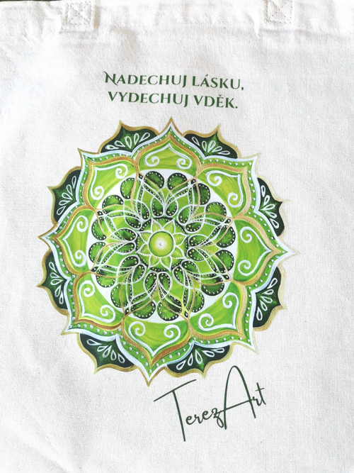 Bavlněná taška - zelená mandala — foto 3