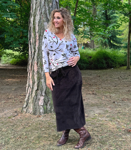 Sukně tmavě hnědý samet — foto 3