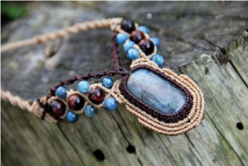 Boho náhrdelník s duhovým labradoritem — foto 2