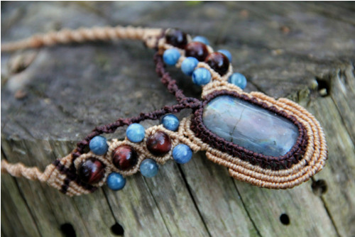 Boho náhrdelník s duhovým labradoritem — foto 3