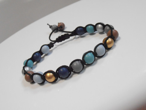 *Macramé dřevěný barevný náramek* - Unisex — foto 3