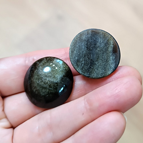 Obsidián, ID 4204, průměr 24 mm — foto 2