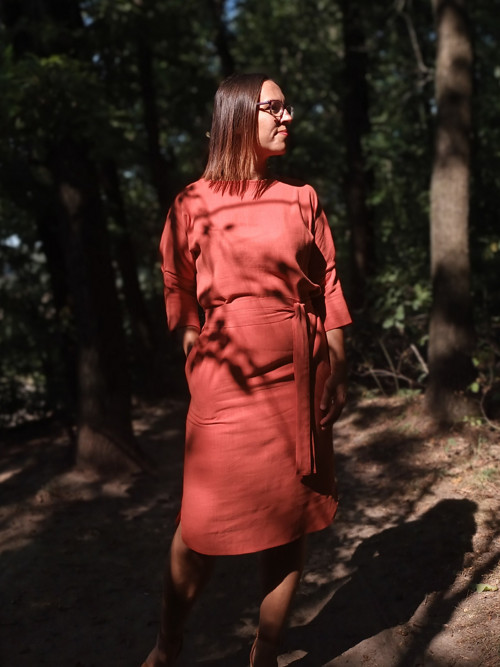 Šaty BASIC, len/viskóza — foto 4