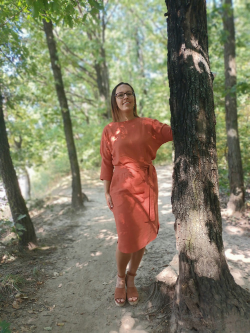 Šaty BASIC, len/viskóza — foto 5