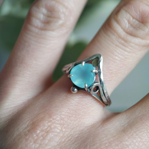 Prsten Modrý chalcedon Elf — foto 3