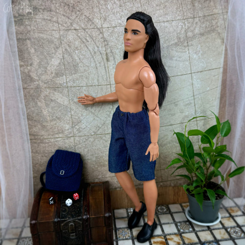 Ken - tmavě modré džínové kraťasy — foto 2