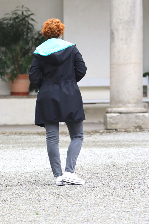 Bunda ze zimního sofhtshellu- autorský sítotisk — foto 2