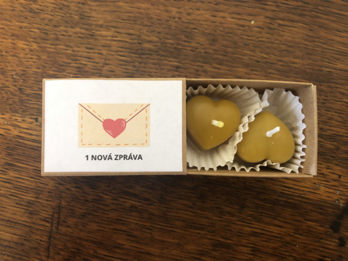 Zpráva:miluji tě - dvě svíčky — foto 2