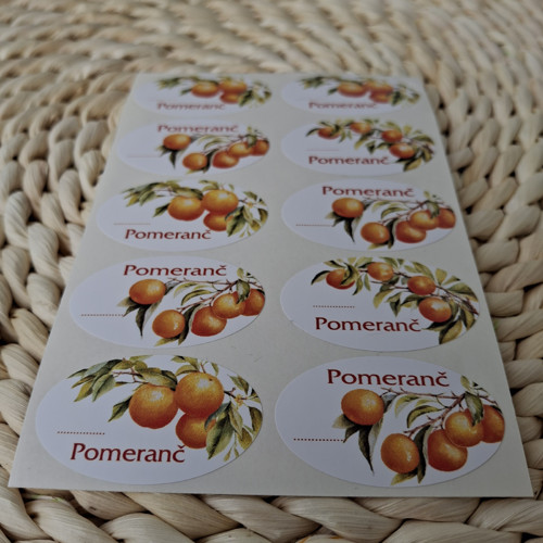 Pomeranč - etikety samolepící — foto 2