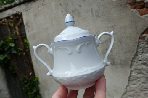 Modrá linka...porcelánová cukřenka — foto 3