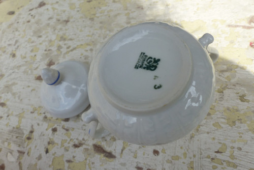 Modrá linka...porcelánová cukřenka — foto 4